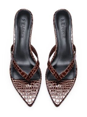 Ginza Thong Slipper - Brown Croc